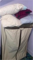 WARDROBE CLOSET WITH BLANKET AND 3 PILLOWS