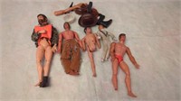 OLD VINTAGE DOLLS WITH A FEW ACCESSORIES
