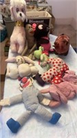 OLD STUFFED ANIMALS SOME HAND MADE