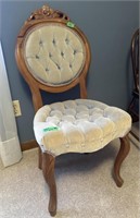 Upholstered and Wood  chair