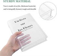 Book Vase Clear Acrylic, Clear Book Vase for Flowe