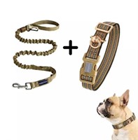 AUROTH Reflective Dog Collar & Leash Set Army Yell