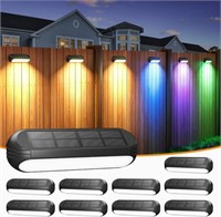 Fence Solar Lights Outdoor Waterproof, 10 Pack Upg