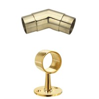 Lot of Polished Brass Railing Fittings