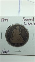 1877 Seated Liberty Half
