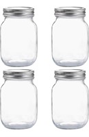 16 oz Clear Glass Jars with Silver Metal Lids 4