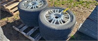 3 aluminum rims 1 steel rim with 225/60r17 tires