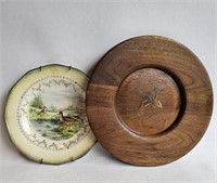 Waterfowl Plates -Inlaid Wood & Porcelain