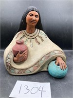 Ceramic Native American Statue