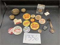 Vintage Buttons, Advertising, Thermometers