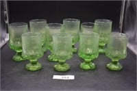 Apple Green Goblet Uranium Glass