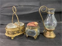 Antique Filagree & Beveled Glass Dresser Items