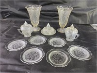VTG Iris & Herringbone Vases, Dishes & More