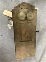 Wood Wall Phone w/Batteries-missing Speaker