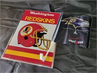 Redskins Framed Logo & Ravens Car Flag