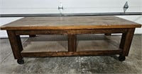 Solid Wood Coffee Table (Pottery Barn) 52x24x17