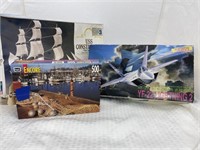 Jigsaw Puzzle & 2 Models-Airplane & Ship in Boxes