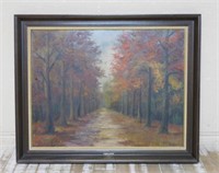 Fall Landscape Oil on Canvas, Signed Van Ginderen.