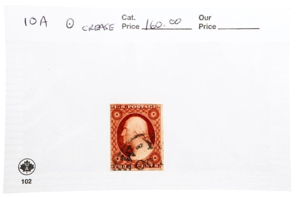 USA Postage Three Cents Scotts Cat. No. 10A (Creas