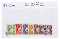Newfoundland J1-6 Postage Due Stamps x 10 cents ea