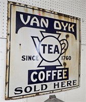 Porcelain Van Dyk Tea Coffee Sign