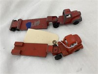 2 Tootsietoys-Flatbed Trailer & Trucks