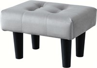 $28 Velvet Ottoman L16H12W10in Grey