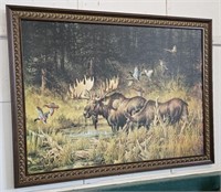 Large Framed Moose Artwork