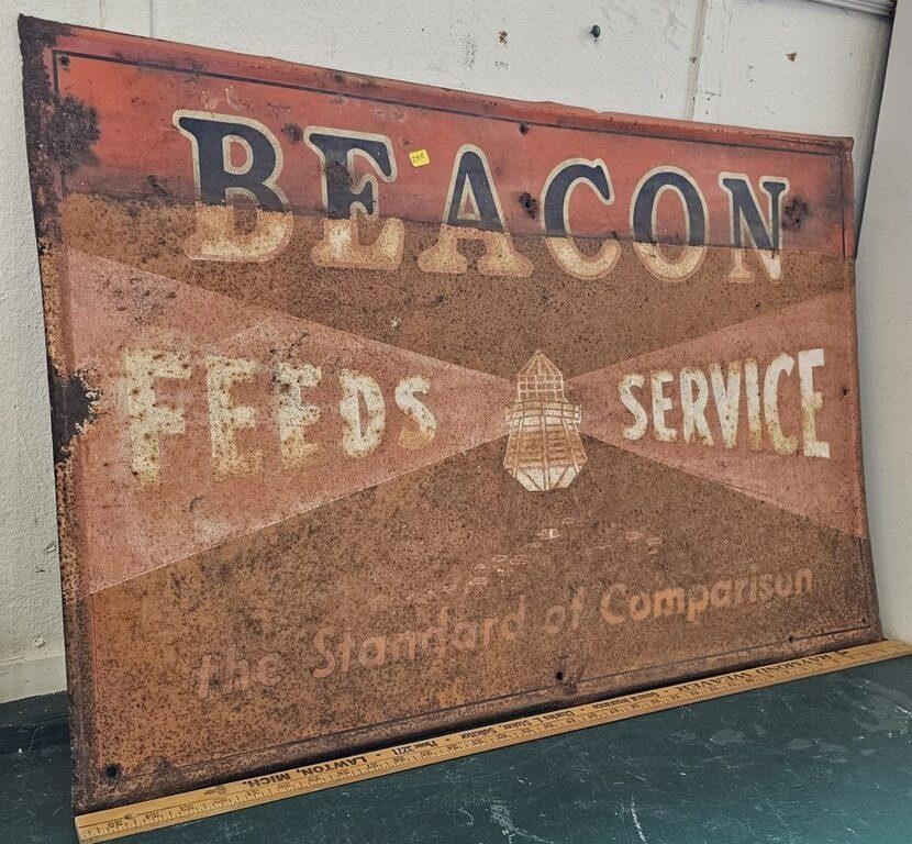 Tin Beacon Feed Sign