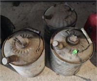 3 Galvanized Gas Cans