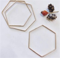 *Hexagon Bangle Bracelets Pack of 3