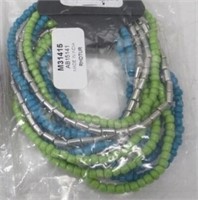 Beaded Bracelet For Women, Green & Blue