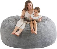 *4 ft Sherpa Bean Bag Chair, Gray*