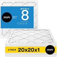 SIMPLY 20x20x1 MERV 8 Air Filter  6 Pack