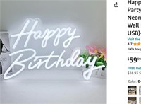 Happy Birthday Neon Sign for All Partys,