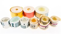 Lot - 9 Rolls w/ Dispensers Canada & USA Retail St