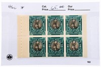South Africa $ 46C Block of 6 1937 1/2D Stamps