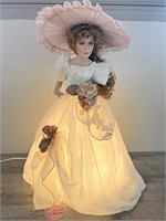 Beautiful elegant porcelain doll lamp