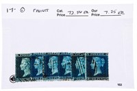 Lot of 6 x Great Britain Stamp Scott #17, 2p Blue,