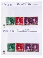 Group of 6  Newfoundland  Stamps #230-231-232 -2C,