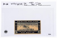 NEWFOUNDLAND 1932 Air Mail Postage One Dollar, WAY