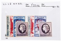 ROSS ISLAND  # L1-L8 Postage Stamp Set NH