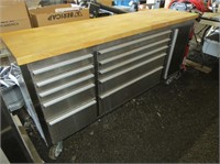 10 Drawer Tool Cabinet With Wood Top