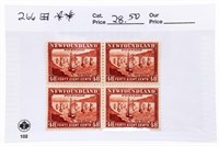 Newfoundland Block of 4 Twenty Four Cents Stamps #
