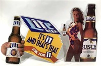 Miller Lite and Busch Metal Signs