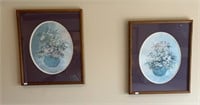 2- Framed Wall Paintings of Flowers