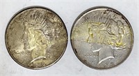 1922 and 1922-S Peace silver dollars