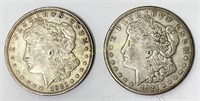 Pair of 1921 Morgan silver dollars