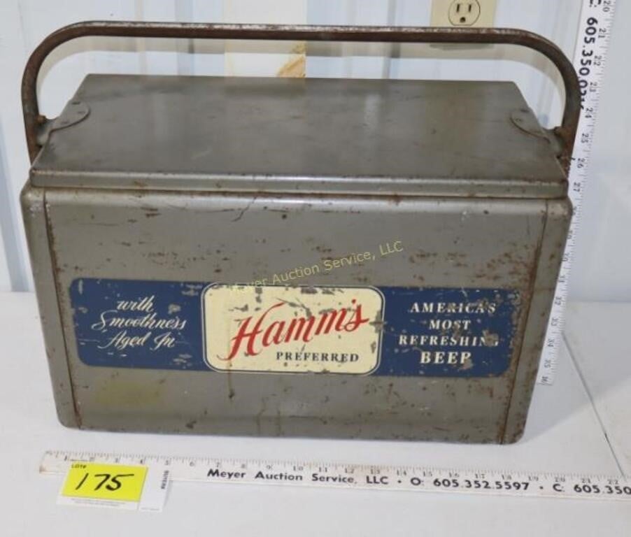 Hamm's Beer antique metal cooler