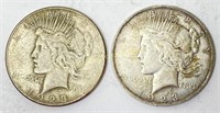 1923 and 1923-S Peace silver dollars